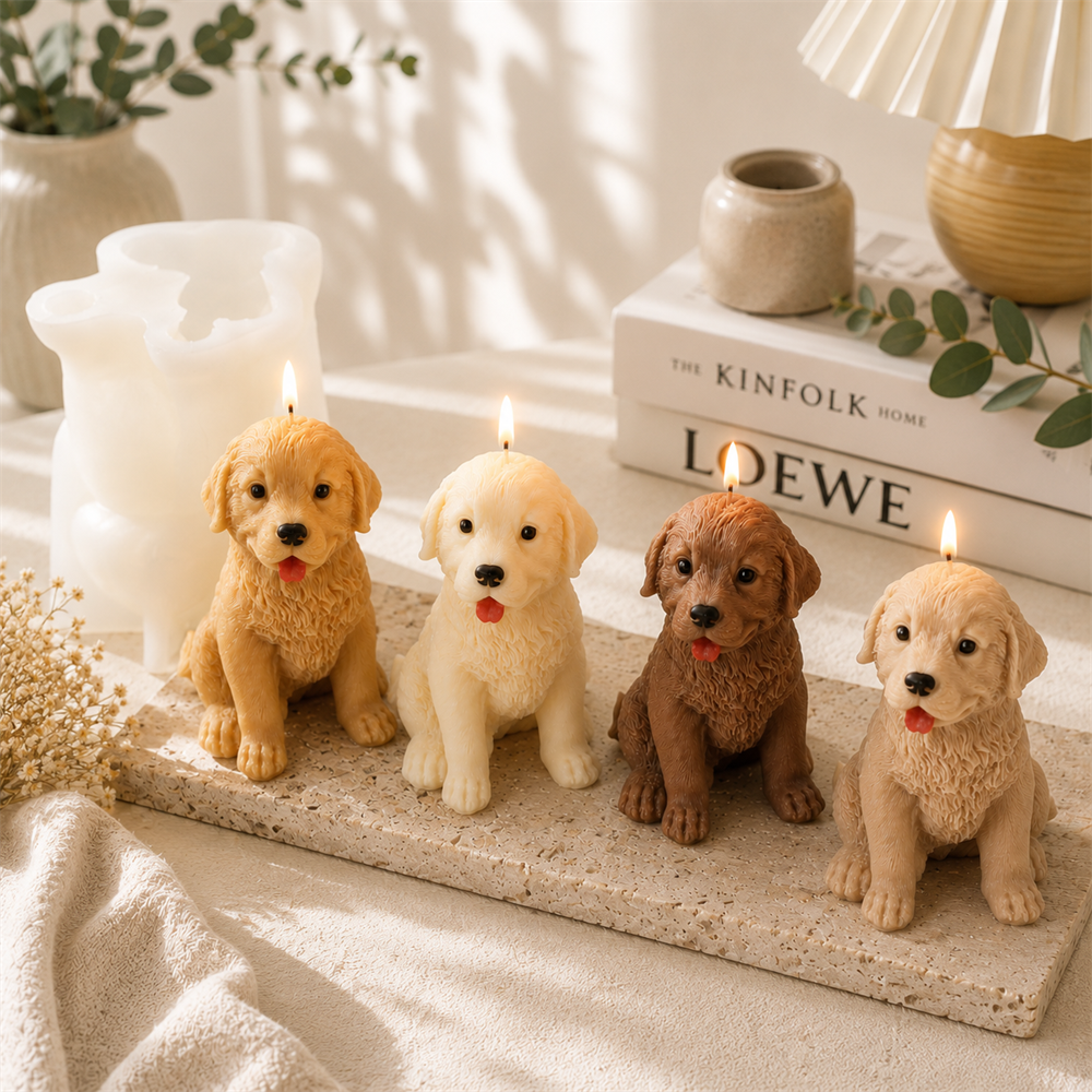 Soap Making Gifts - Golden Retriever Silicone Candle Mold DIY