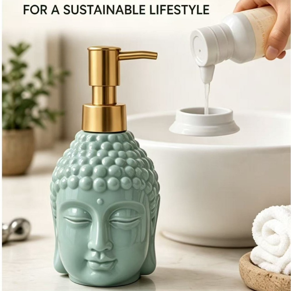 Soap Making Jug - Ceramic Soap Dispenser Zen Meditation Head