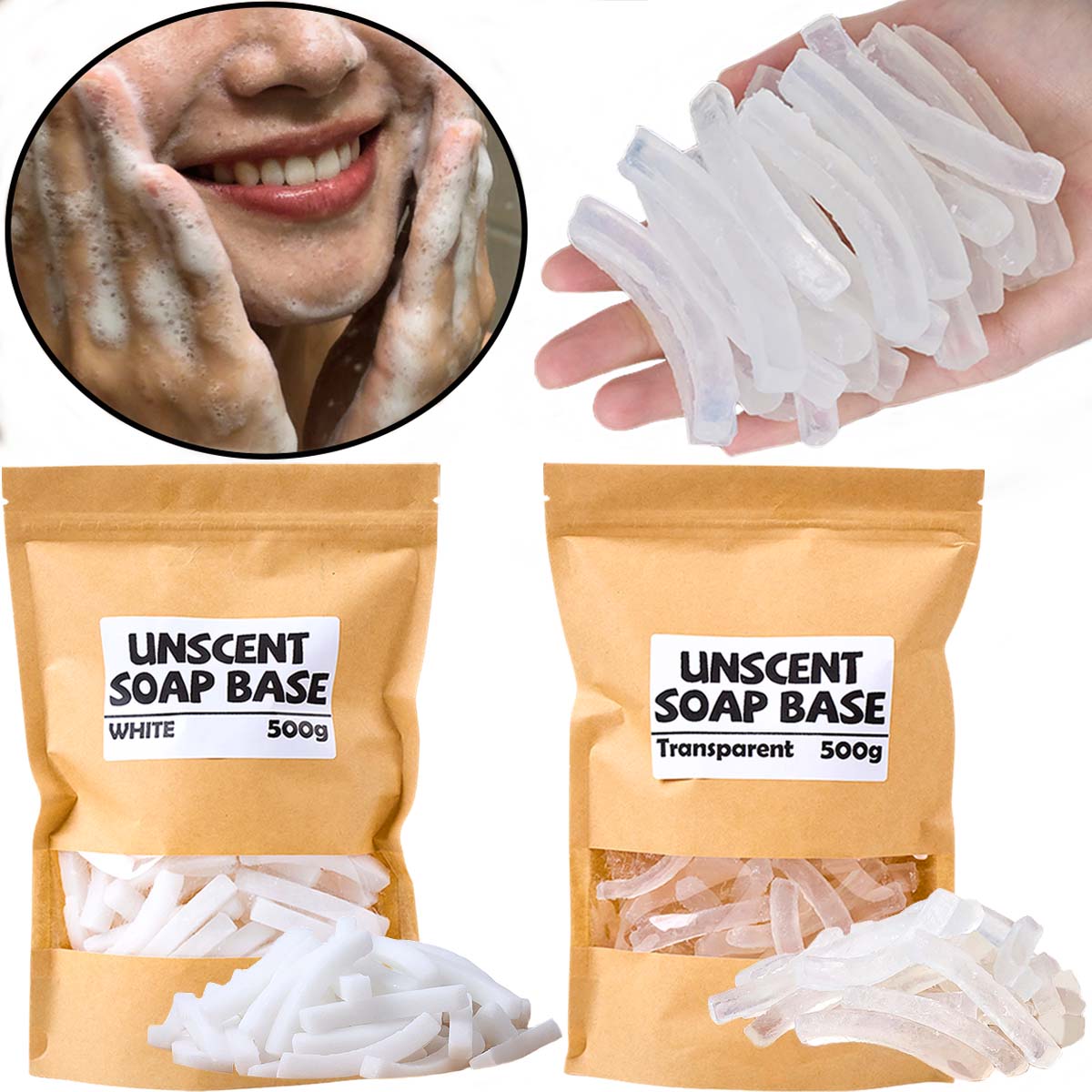 Soap Making Base - 500g Transparent White Color Soap Base