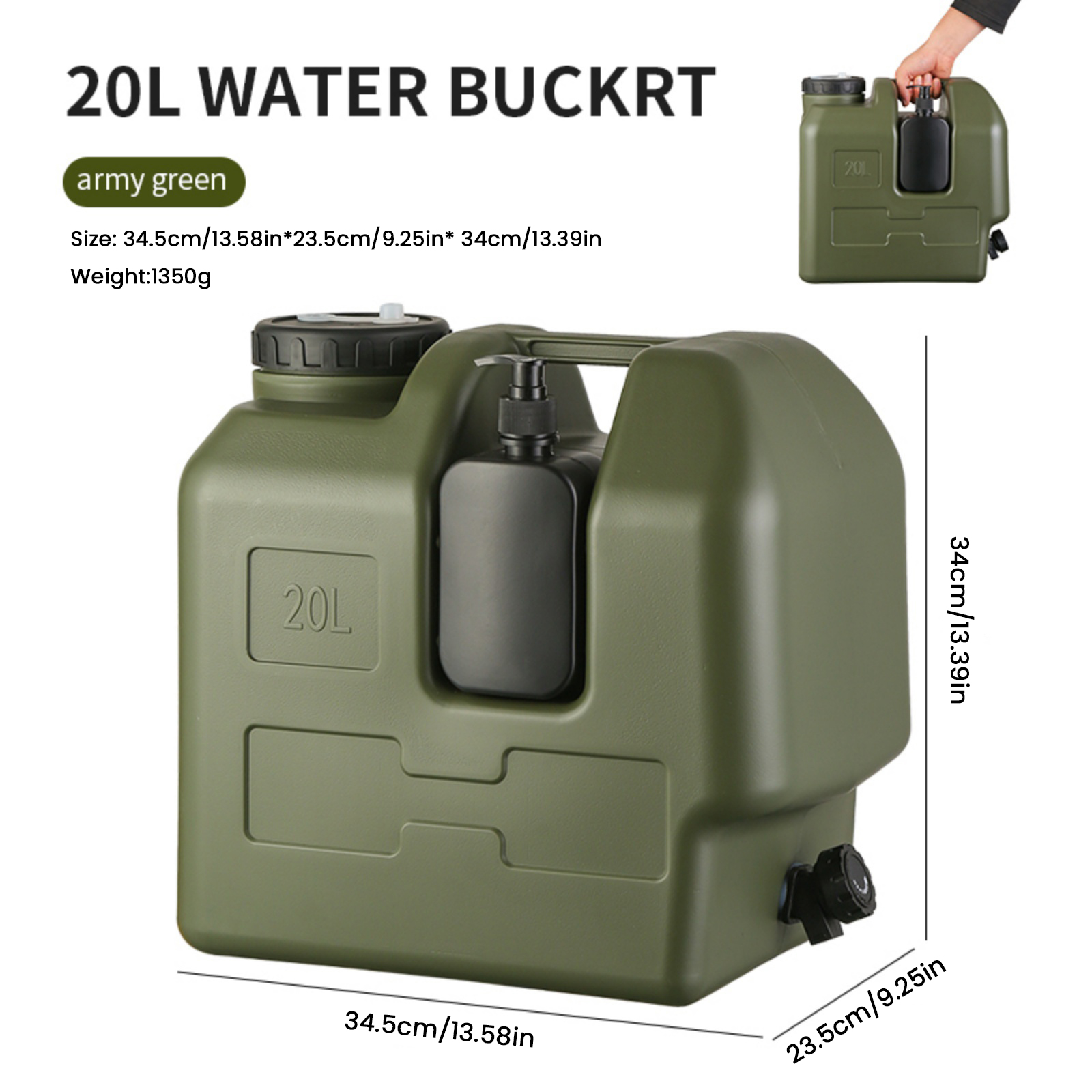 15/20L Portable Camping Water  - Soap Making Jug recension och pris