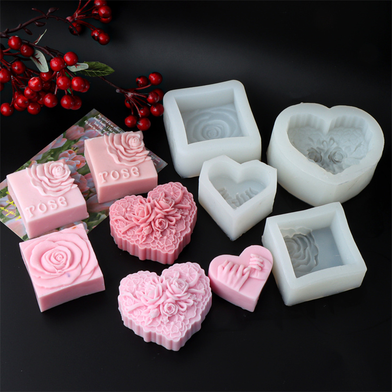 Heart Shaped Rose Silicone Soa - Soap Making Gifts recension och pris