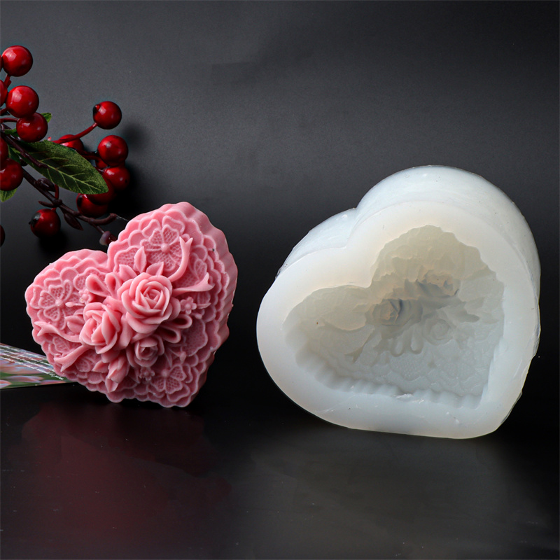Heart Shaped Rose Silicone Soa - Soap Making Gifts recension och pris