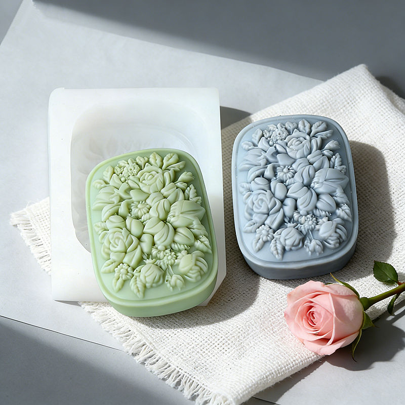 Square Floral Silicone Soap Mo - Soap Making Gifts recension och pris