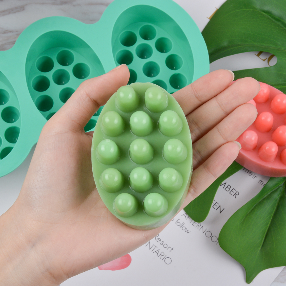 4 Hole Oval Massage Soap Silic - Soap Making Gifts recension och pris