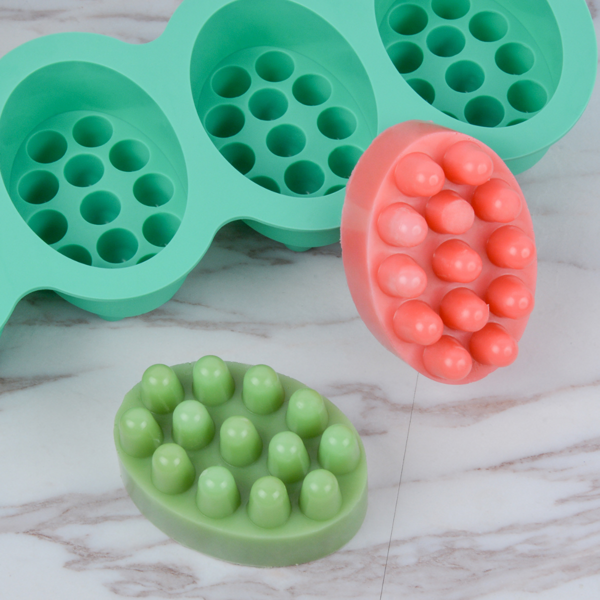 4 Hole Oval Massage Soap Silic - Soap Making Gifts recension och pris