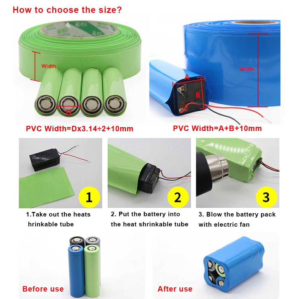 1meter 18650 Lipo Battery PVC  - Shrink Wrap Pvc recension och pris