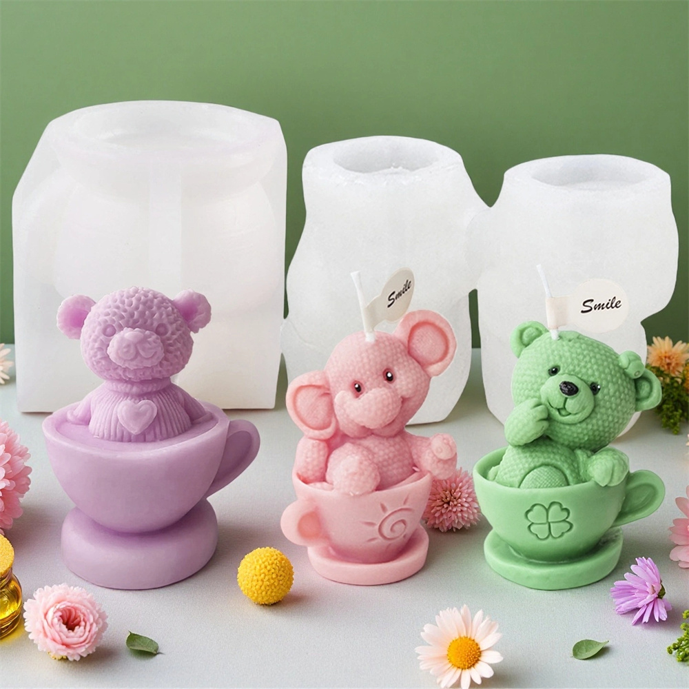 Teddy Bear in Cup Silicone Mol - Soap Making Jug recension och pris
