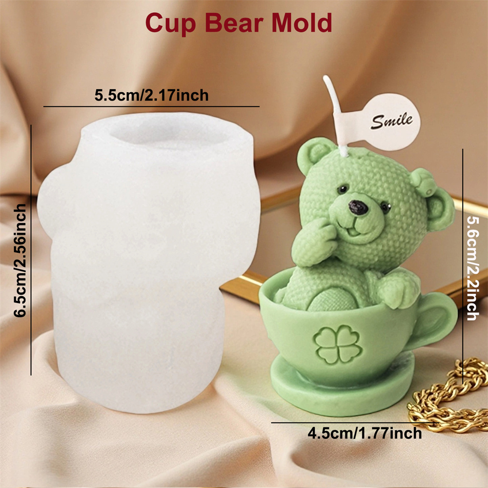 Teddy Bear in Cup Silicone Mol - Soap Making Jug recension och pris