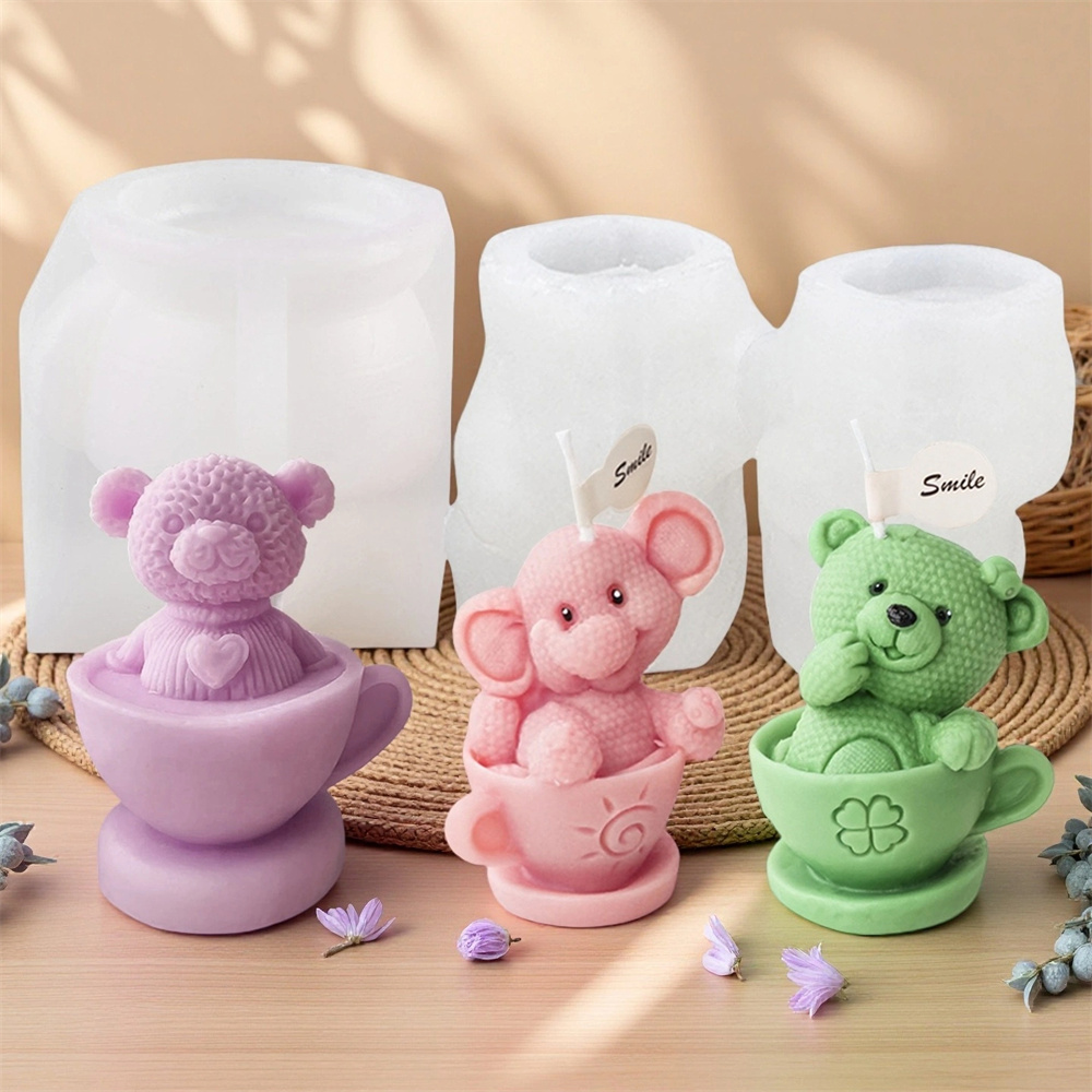 Teddy Bear in Cup Silicone Mol - Soap Making Jug recension och pris